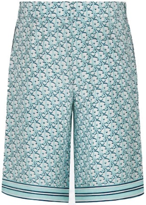 Dior Logo Printed Straight-Cut Casual Shorts Seasonal New - Blue. 013C121A4751-C075 Lookbook Dior Logo Printed Straight-Cut Casual Shorts Seasonal New - Blue. 013C121A4751-C075