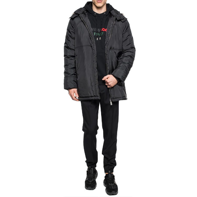 Shop DIOR 男款黑色Logo套頭帽T 863J624K8164-980