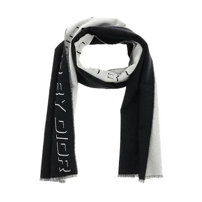 Dior Logo Retro Wool Scarf Black/White Fashion Accessory 96E0001A0048-980