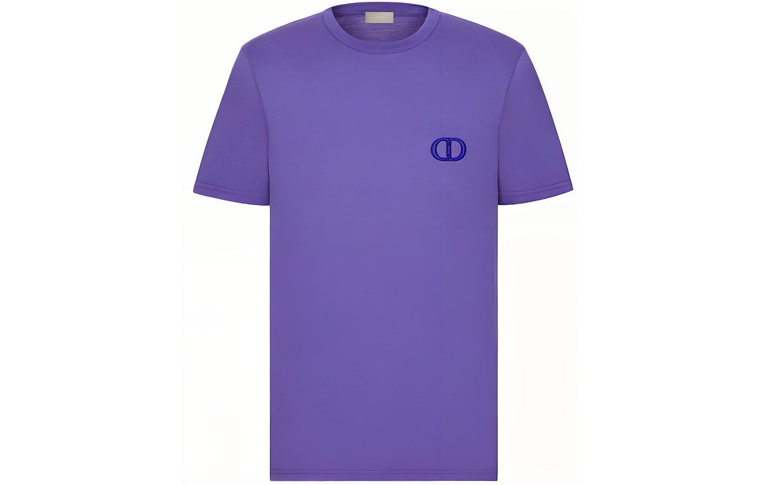 DIOR Logo Short Sleeve T-Shirt in Plain Knit Fabric. 013J600A0589-C444
