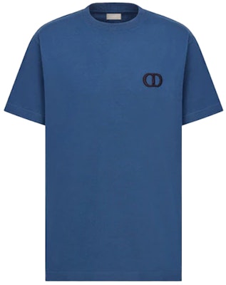DIOR Logo Solid Color Crewneck T-Shirt Men’s Blue 943J605A0554-C537 Order DIOR Logo Solid Color Crewneck T-Shirt Men’s Blue 943J605A0554-C537