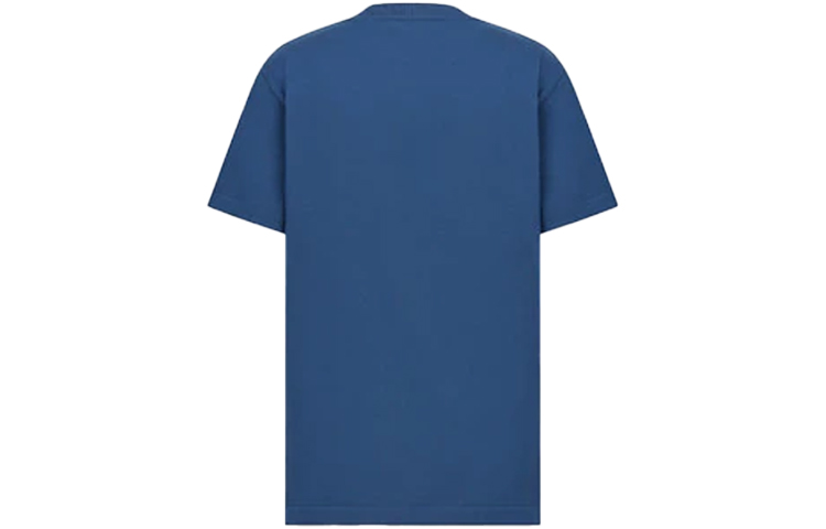 Lookbook DIOR 經典標誌純色男士藍色圓領T恤 943J605A0554-C537