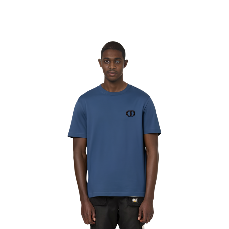 Purchase DIOR 經典標誌純色男士藍色圓領T恤 943J605A0554-C537