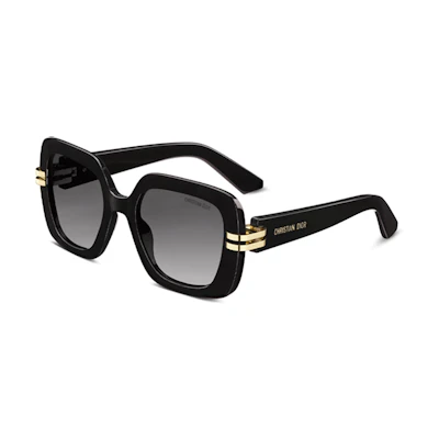 DIOR Logo Square Acetate Sunglasses Unisex Black CDIORS2I10A1
