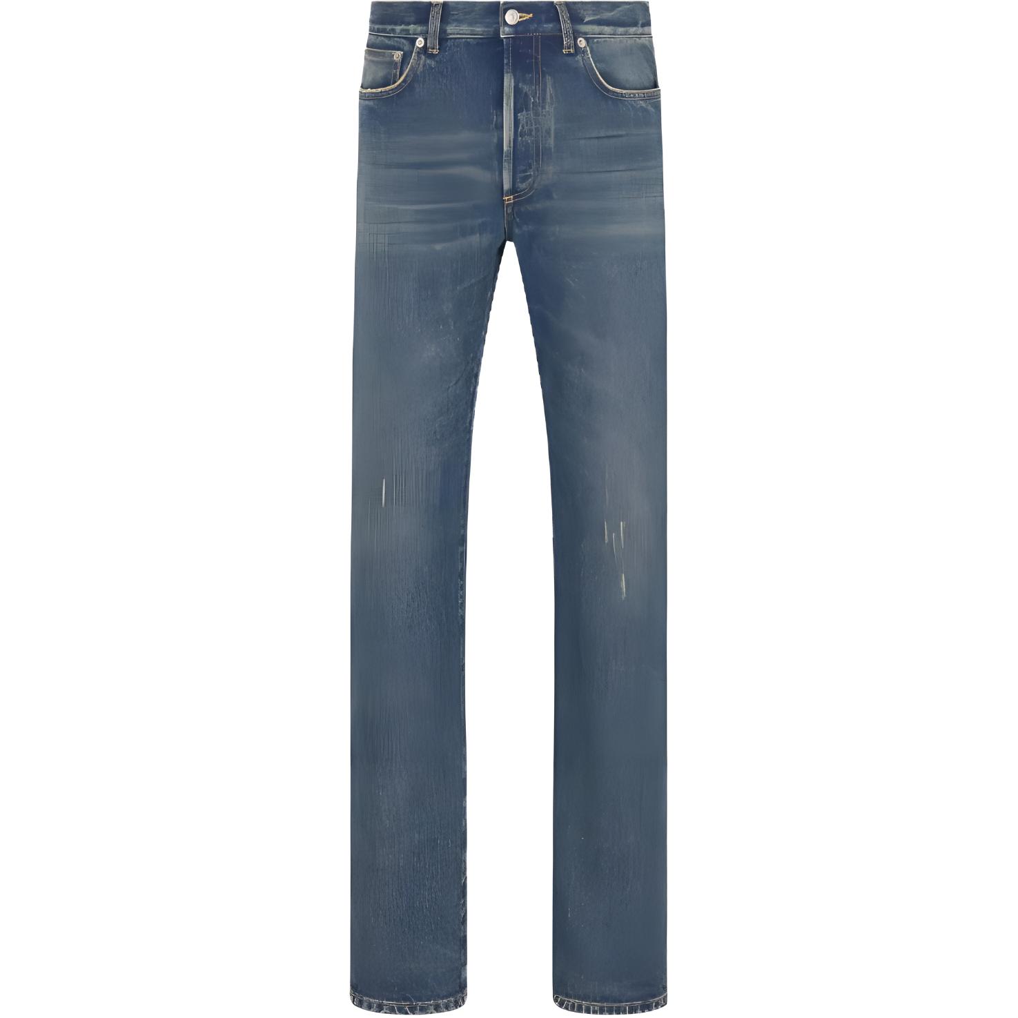 DIOR Logo Straight-Leg Casual Jeans Men’s Blue. 313D004K340-XC520