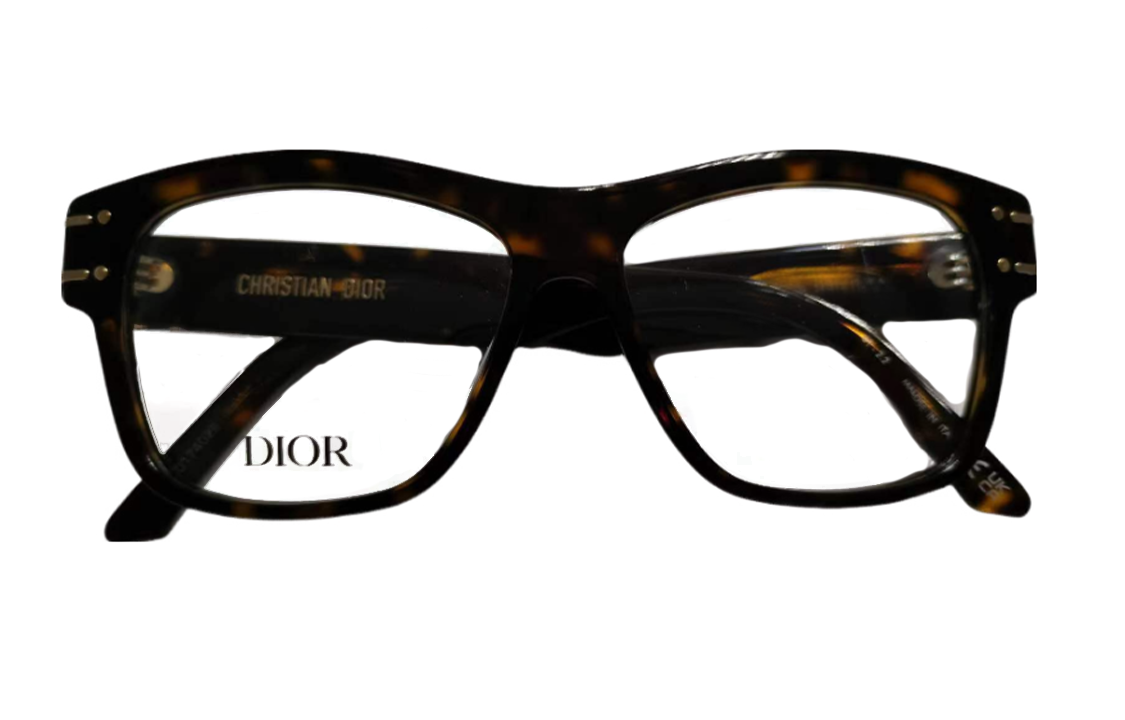 DIOR Logo Tortoiseshell Acetate Irregular Optical Glasses Unisex Couples Frame DIORSIGNATUREO S1I/2000-54