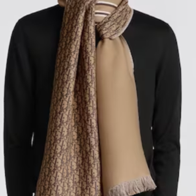 DIOR Logo Wool Scarf Brown Unisex Couples Edition. 18E0005A0925 圖 5