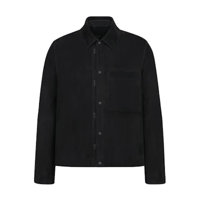 Dior Long-Sleeve Jacket Black with Logo Print Collar Design 493L421A0764-C900