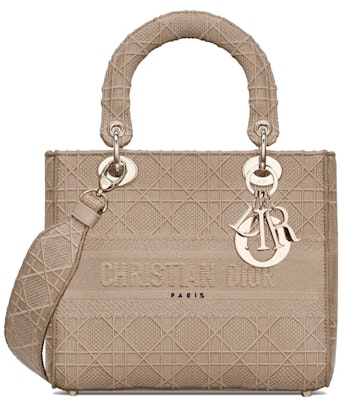Dior Medium Lady D-Lite Bag Beige Cannage Embroidery Buy Dior Medium Lady D-Lite Bag Beige Cannage Embroidery