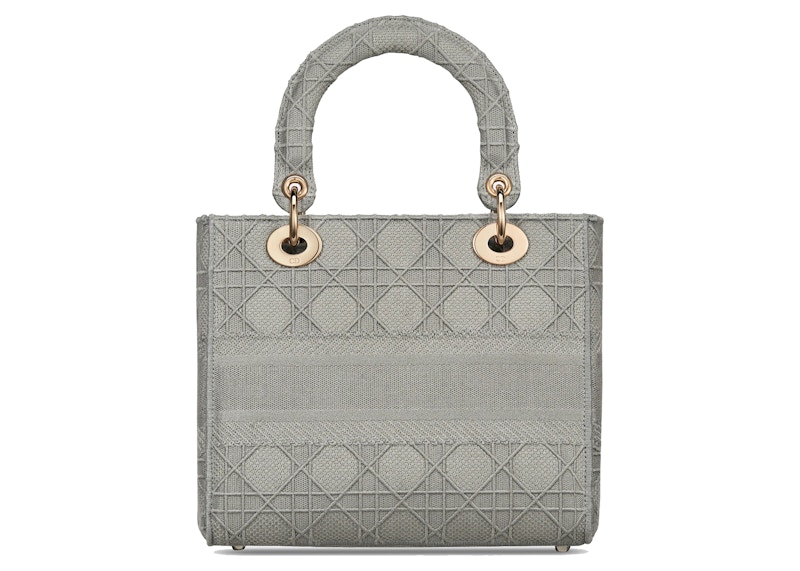 Lookbook 迪奧中型Lady D-Lite手袋灰色Cannage刺繡款