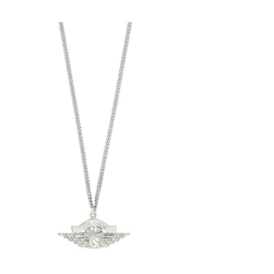 DIOR Men Air Dior Silver Necklace Unisex Couple Edition N117HOMSTD300