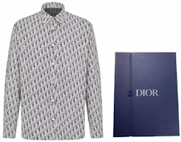 Purchase DIOR 男士經典長袖襯衫 灰色斜紋印花丹寧布 013D585BY989-C980