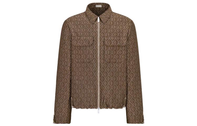 DIOR Men’s FW22 Brown Solid Geometric Print Zip Jacket 293C513A5583-C730
