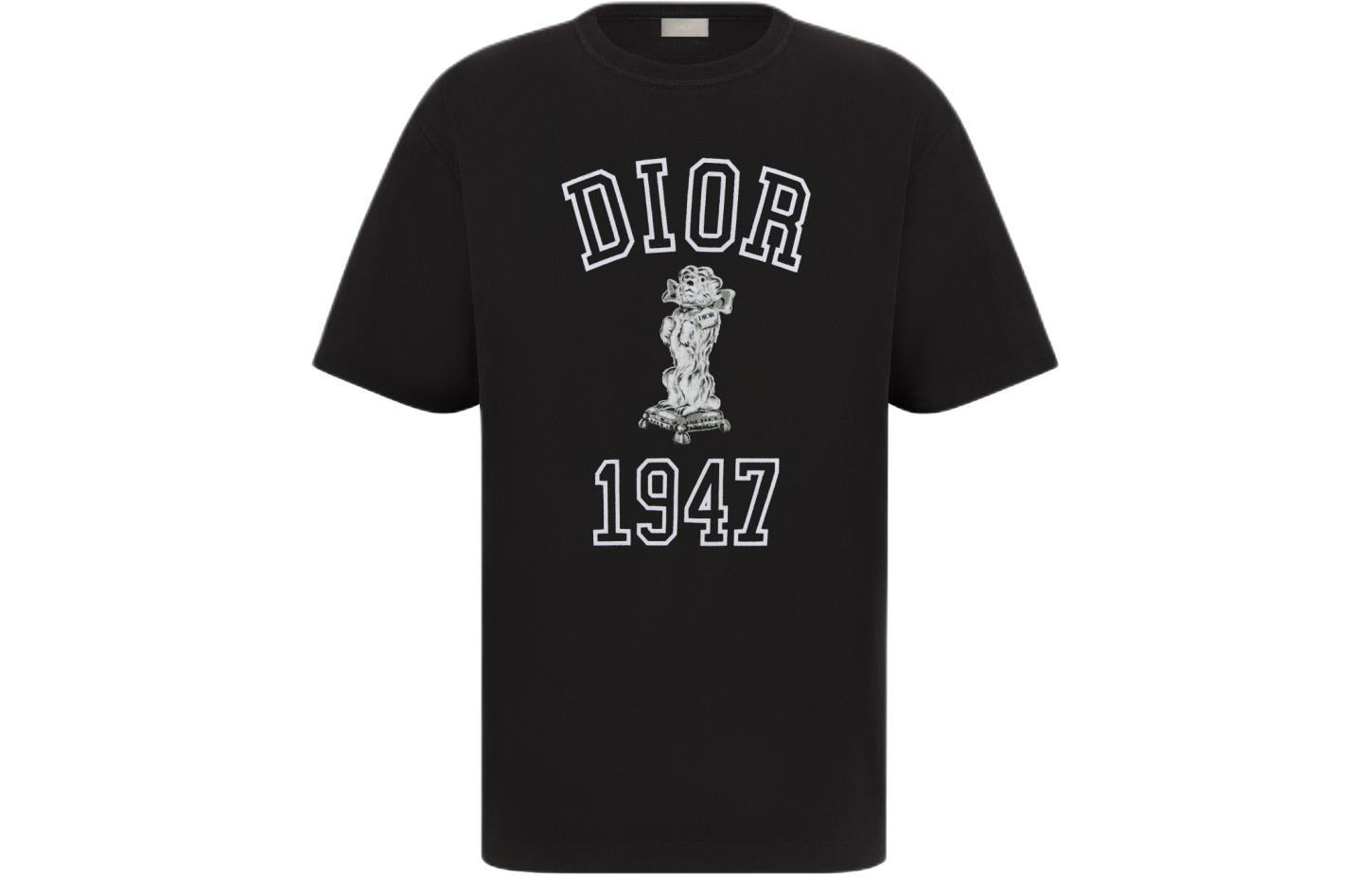 Order Dior Baju-T Lelaki Hitam Cetakan Abjad Leher Bulat Lengan Pendek. 483J635A0817-C980