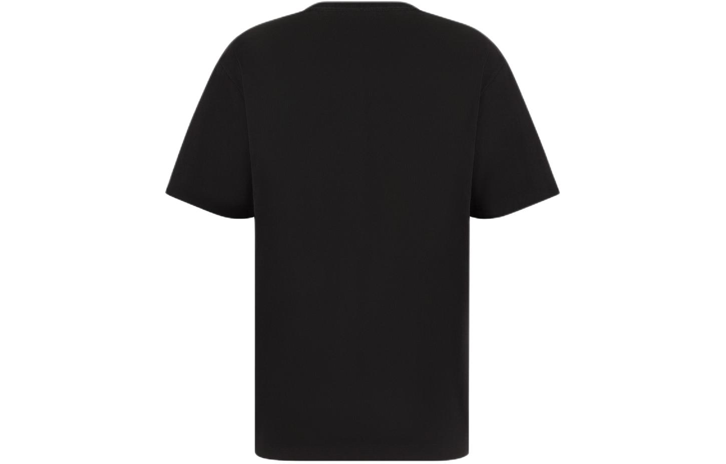 Lookbook Dior Baju-T Lelaki Hitam Cetakan Abjad Leher Bulat Lengan Pendek. 483J635A0817-C980