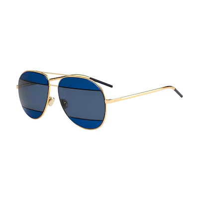 DIOR Metal Aviator Sunglasses Gold Unisex Couple Design with Logo. DIORSPLIT2