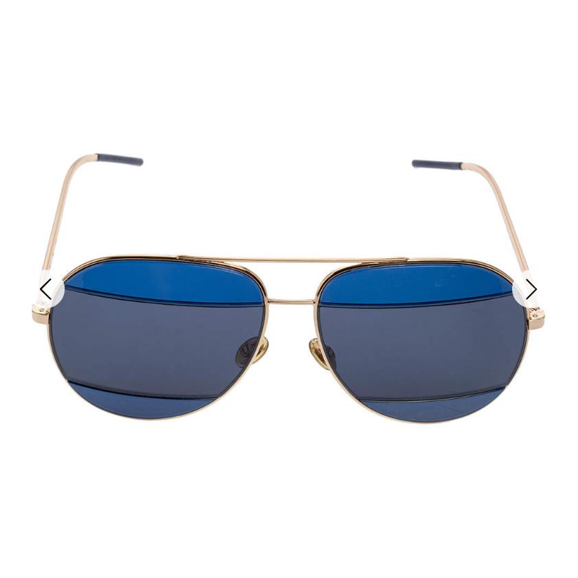 Lookbook DIOR 金色飞行员款情侣设计金属太阳镜带标志. DIORSPLIT2