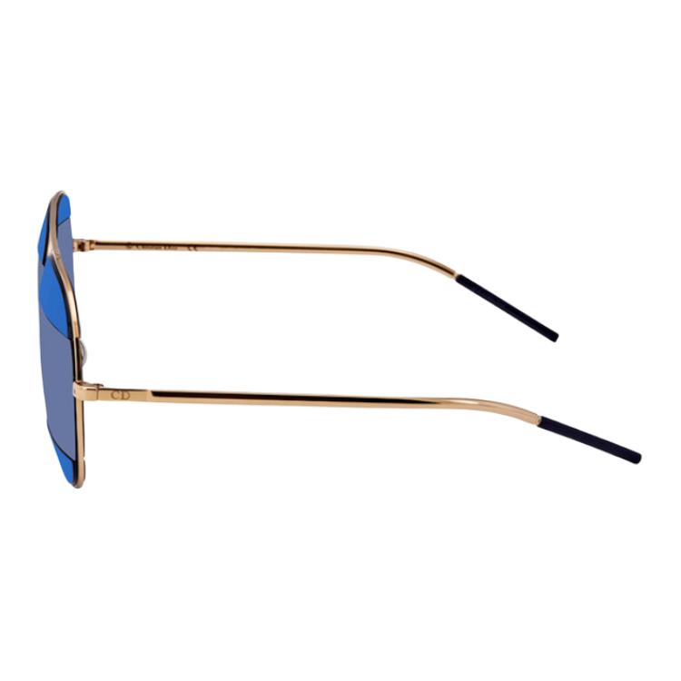 Shop DIOR 金色飞行员款情侣设计金属太阳镜带标志. DIORSPLIT2