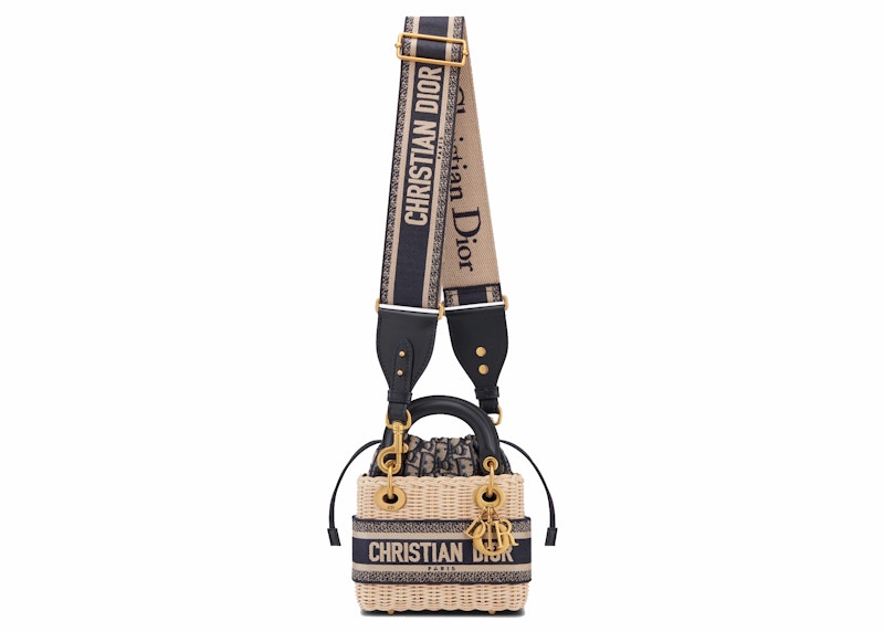 Order ディオール ミニ レディ ディオール バッグ ナチュラルウィッカー/ブルー