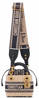 Dior Mini Lady Dior Bag Natural Wicker/Blue Order Dior Mini Lady Dior Bag Natural Wicker/Blue