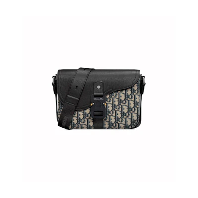Dior Mini Saddle Bag with Strap Beige/Black