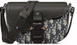 Buy Dior Mini Saddle Messenger Bag with Flap Beige and Black Dior Oblique Jacquard with Black
