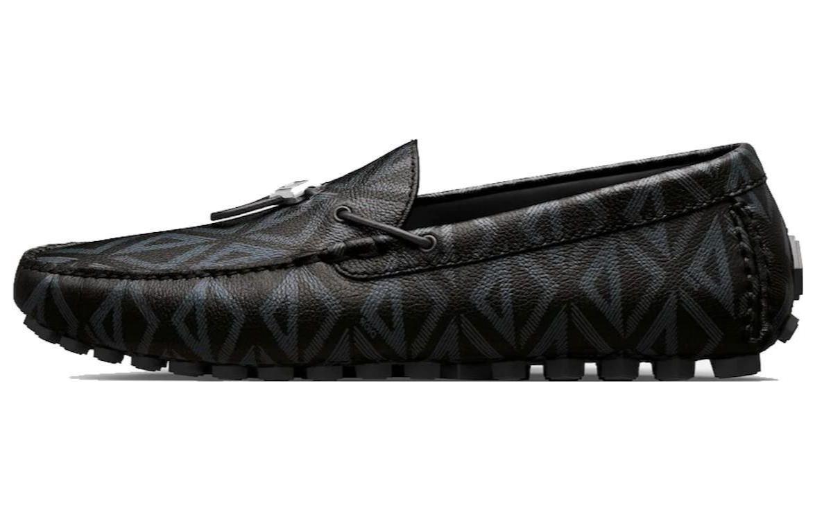 Dior Mocassin Black CD Diamond Leather 3LO133ZWX_H900