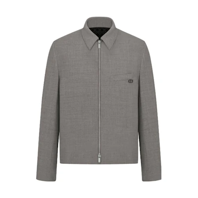 DIOR Monochrome Zip-Up Collar Jacket Grey 193C243C5725C830