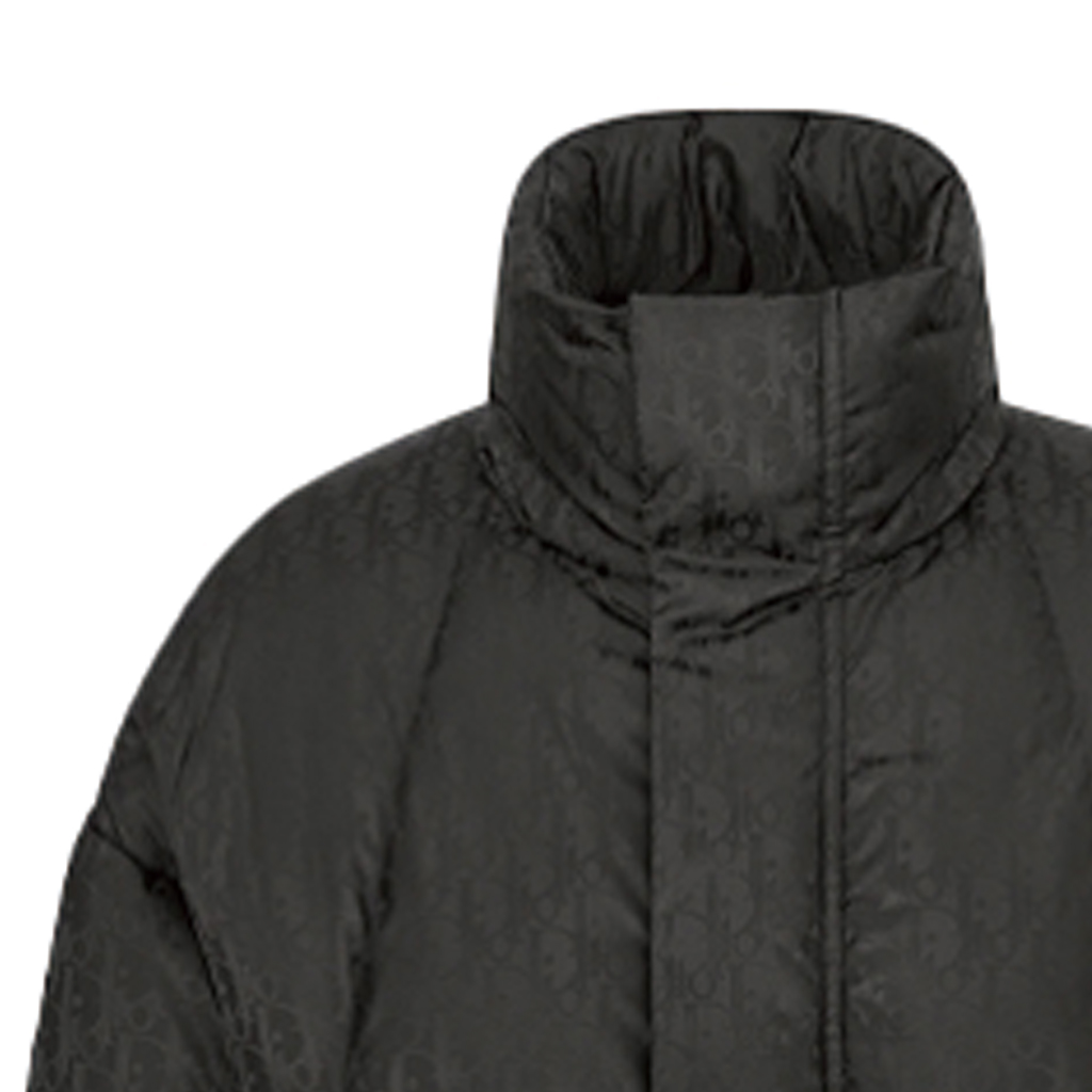 Purchase Jaket Puff DIOR Monogram Lelaki Hitam Zip Penuh Lengan Panjang 193C408A4462-C989