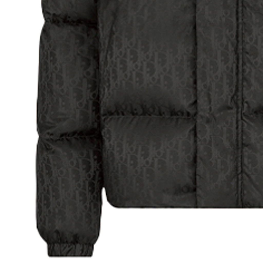 Details for Jaket Puff DIOR Monogram Lelaki Hitam Zip Penuh Lengan Panjang 193C408A4462-C989