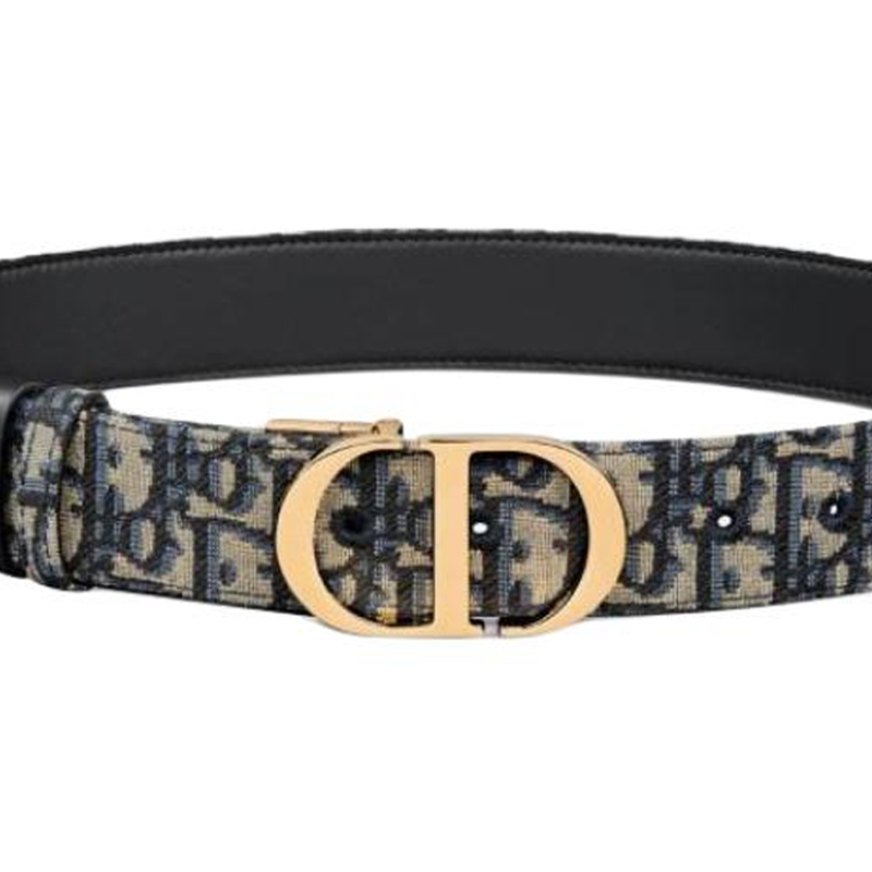 Shop Cinturón Dior Montaigne Azul Piel de Ternera Doble Cara 3.5CM Ancho. B0447UWEOM928