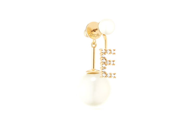 Dior MY ABCDior "E" Letter Earrings in Gold, White Resin Beads & Crystals. E1014ABCCY-D301 圖 3