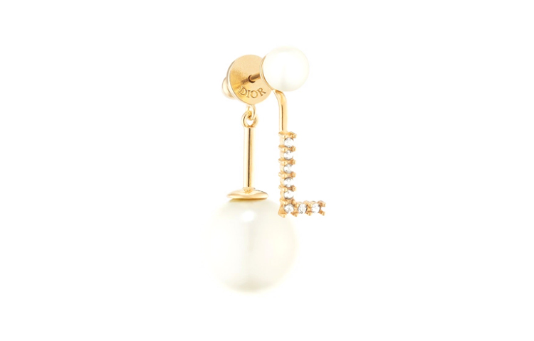 Dior MY ABCDior 'L' Earring Gold Metal White Resin Pearls & Crystals (Single). E1021ABCCY-D301 圖 3
