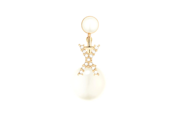 Dior MY ABCDior Gold-Finish Metal White Resin Pearl "X" Letter Earrings. E1033ABCCY-D301