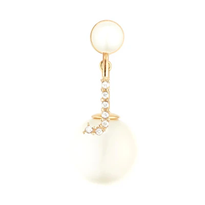 Dior MY ABCDior Gold Finish Metal White Resin Pearl "J" Letter Earrings. E1019ABCCY-D301