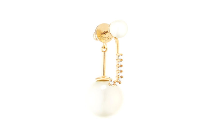 Dior MY ABCDior Gold Finish Metal White Resin Pearl "J" Letter Earrings. E1019ABCCY-D301 圖 3