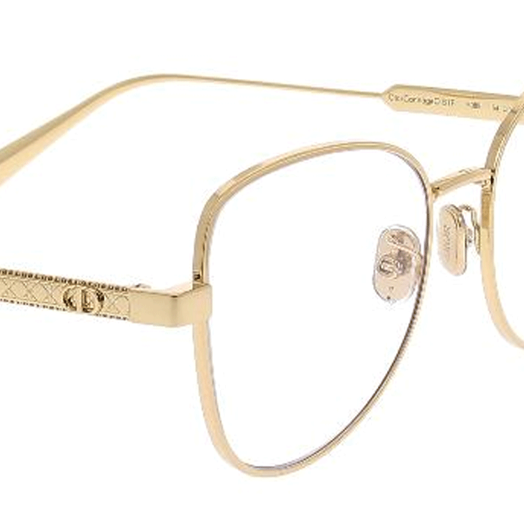Shop DIOR Narrow Frame Butterfly Optical Glasses Women - Gold DIORCANNAGEOB1F