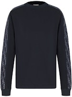 DIOR Navy Blue Cotton Jersey Long Sleeve Sweatshirt with Side Print 113J643A0554-C542 DIOR Navy Blue Cotton Jersey Long Sleeve Sweatshirt with Side Print 113J643A0554-C542