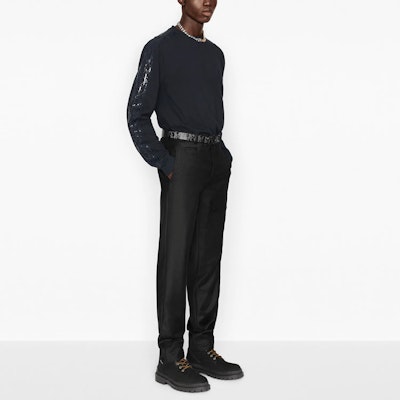 ディオール ネイビーブルー コットンジャージー 長袖 スウェット サイドプリント 113J643A0554-C542 Details for ディオール ネイビーブルー コットンジャージー 長袖 スウェット サイドプリント 113J643A0554-C542