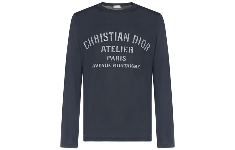 DIOR Navy Blue Cotton Printed Long-Sleeve Sweatshirt 043J611A0589-589