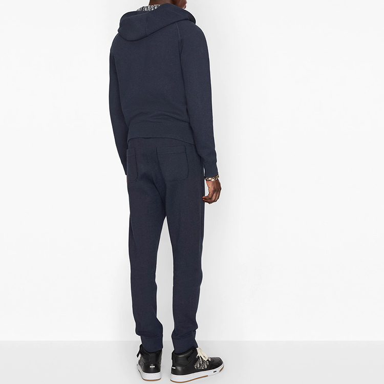 Purchase DIOR Celana Track Logo Biru Navy Knit Mid-Waist Straight Leg. 113M120AT225-C585