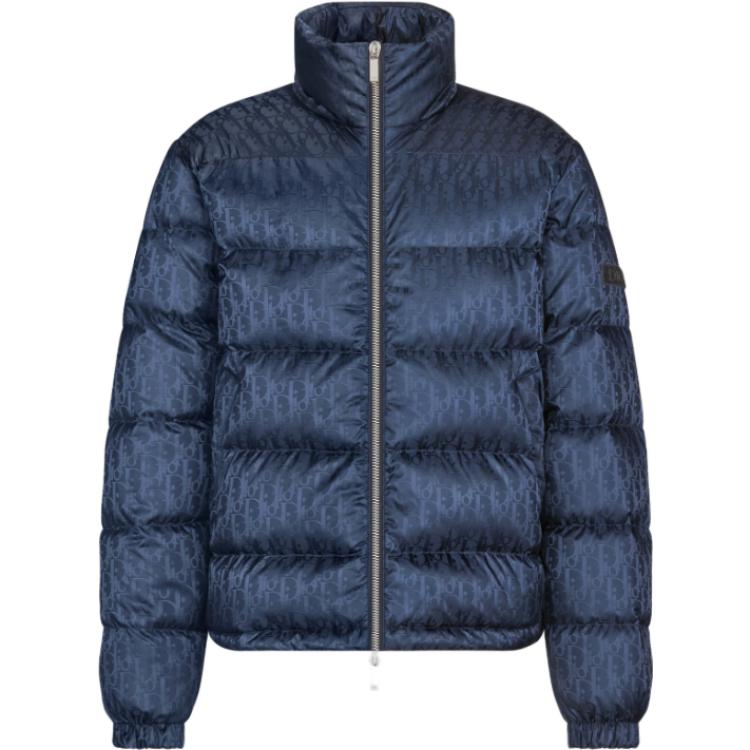 Order DIOR Jaket Tebal Logo Biru Navy dengan Kolar Berdiri dan Lengan Panjang. 943C449A4462-C595