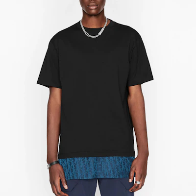 DIOR 海軍藍色短袖T恤 搭配拼色字母印花 113J632A0677-C585 Details for DIOR 海軍藍色短袖T恤 搭配拼色字母印花 113J632A0677-C585