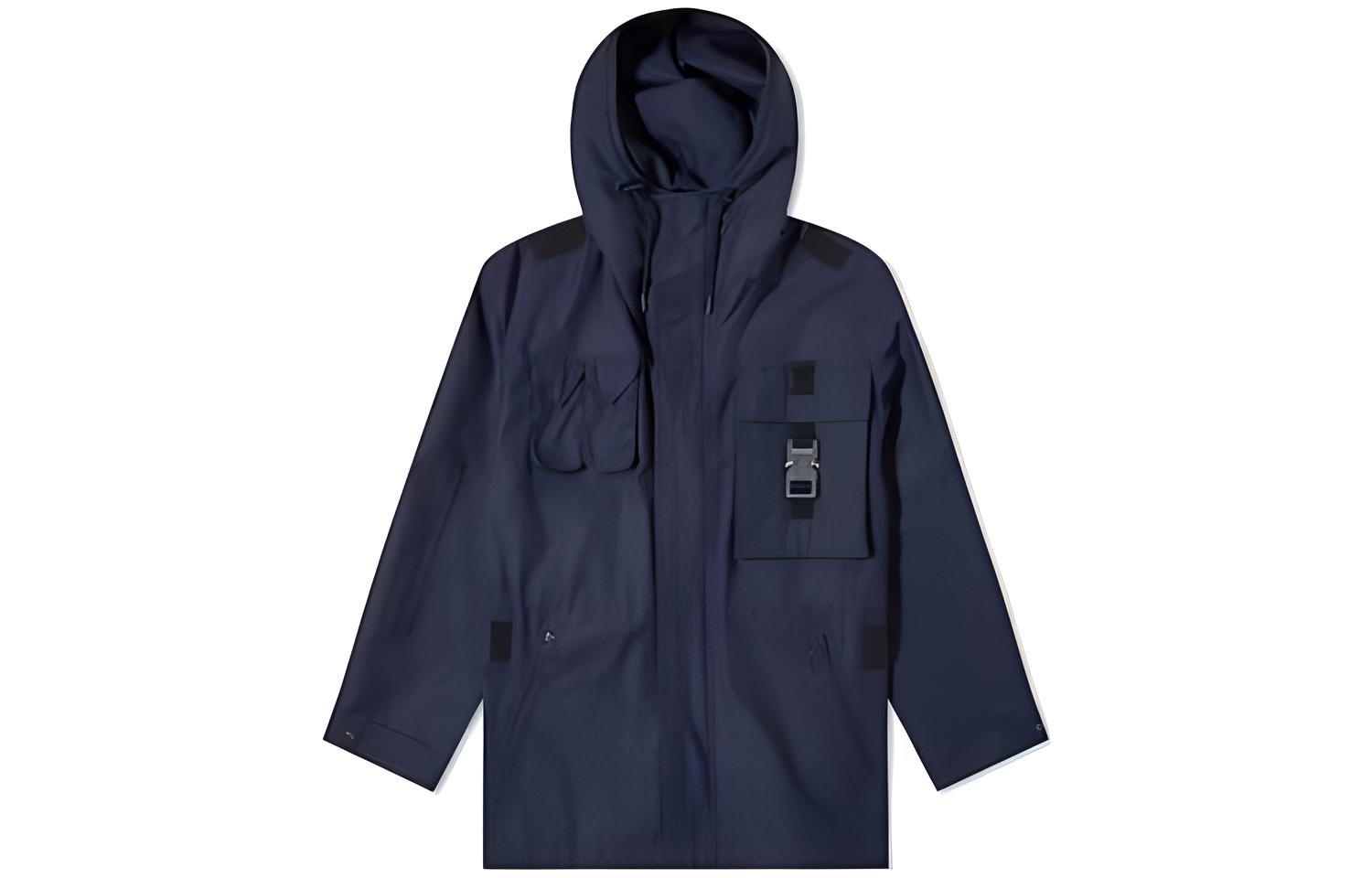 Dior Navy Blue Solid Color Hooded Zip-Up Jacket 933C316A4530-540