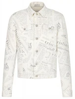 Dior Newspaper Print Single-Breasted Long Sleeve Jacket White () 013D483BY983-C088 Dior Newspaper Print Single-Breasted Long Sleeve Jacket White () 013D483BY983-C088