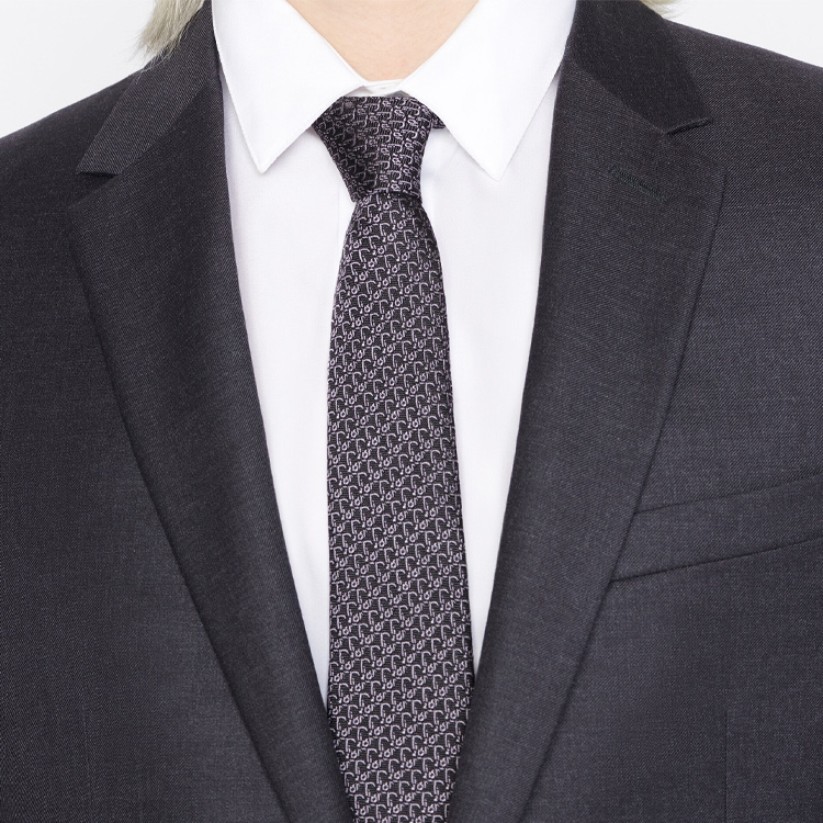 Lookbook 迪奥 Oblique Archives 紫色丝质领带 时尚配饰 29C1047A0668-C488