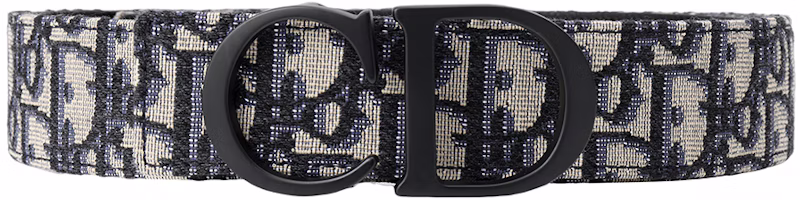 DIOR Oblique Black Leather Belt with Double-Sided Buckle 3.5cm 4353RUYSE-H05E DIOR Oblique Black Leather Belt with Double-Sided Buckle 3.5cm 4353RUYSE-H05E