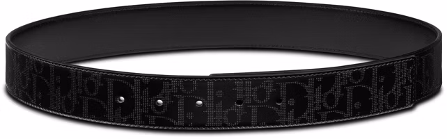 Order DIOR Oblique 銀河圖案雙面皮帶 黑色 3.5cm 4800ZZVPD-H03E