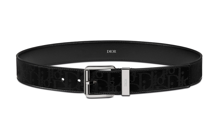 Dior Oblique Galaxy Print Leather Belt Black 3.5cm 4333PLVPD-H03E