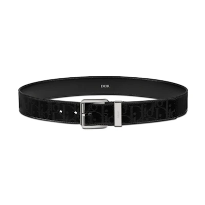 Dior Oblique Galaxy Print Leather Belt Black 3.5cm 4333PLVPD-H03E